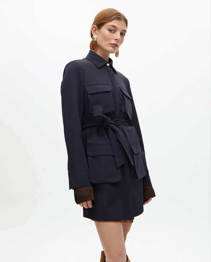 Lola Casademunt Short Shirt Dress with Pockets and Belt